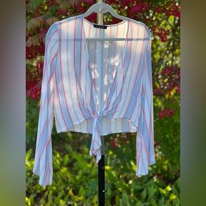 FORE Crop Tie Long Sleeve Top